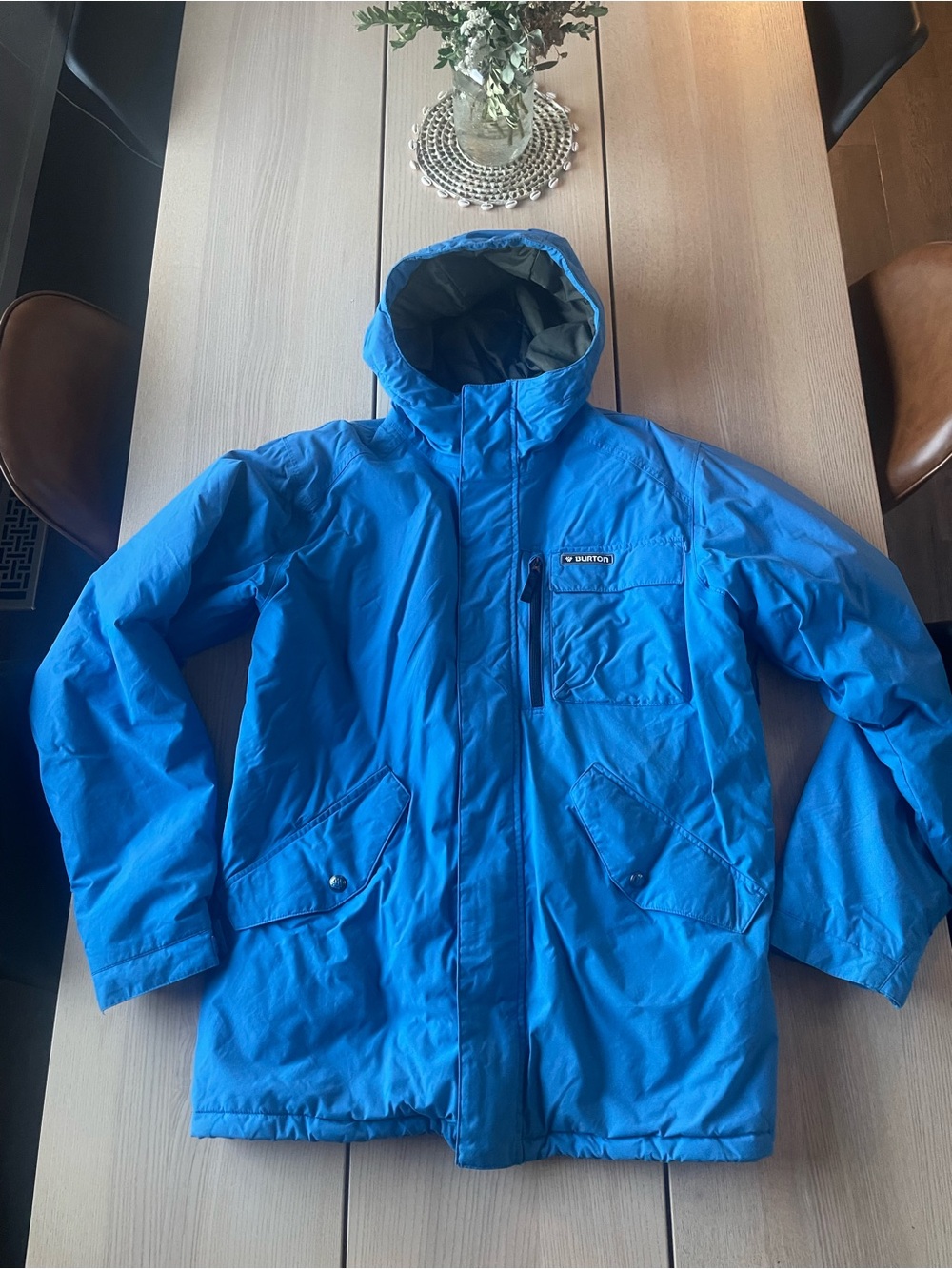 Burton Mens Blue Hooded Winter Jacket size xl Mens Burton ski / snowboard coat